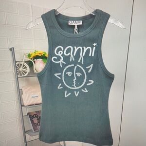 Ganni Embrellished Tank top Black